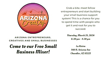 Arizona Creates March Small Business Mixer primary image