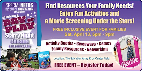 All-Inclusive Day of Play: Starry Night Cinema & Resource Fair!