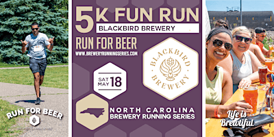 Primaire afbeelding van 5k Beer Run x Blackbird Brewery| 2024 NC Brewery Running Series
