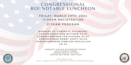 Image principale de Navy League Congressional Roundtable Luncheon