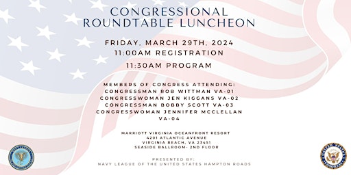 Imagem principal do evento Navy League Congressional Roundtable Luncheon