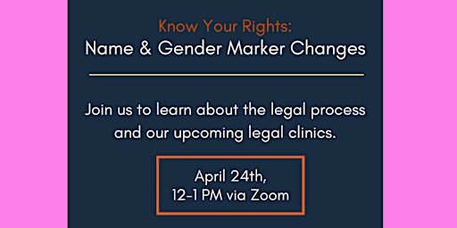 Imagen principal de Know Your Rights: Name & Gender Marker Change Workshop