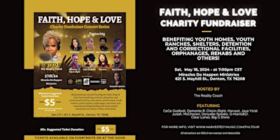 Imagen principal de Faith, Hope & Love Charity Fundraiser Concert - Denton, TX
