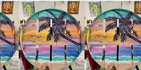 Palm Tree on Bushel lid: Gambrills , Nando's  with Artist Katie Detrich!