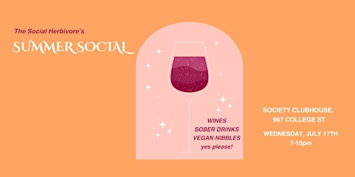 Summer Social: Wines, Sober Drinks & Vegan Nibbles primary image