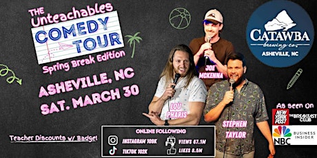 The Unteachables Comedy Tour at Catawba Brewing