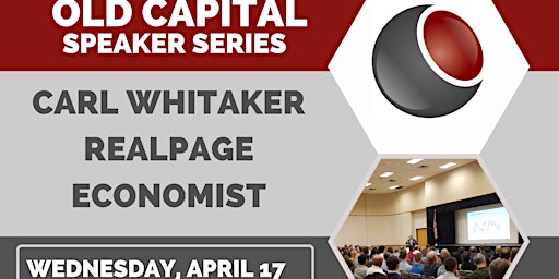Image principale de Old Capital Speaker Series - Wednesday April 17