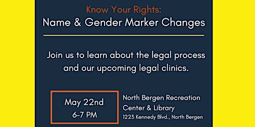 Imagem principal do evento Know Your Rights: Name & Gender Marker Change Workshop