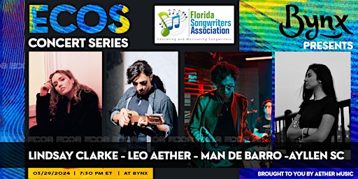 Imagem principal do evento Ecos Concert Series: Lindsay Clarke, Ayllen SC, Man De Barro, Leo Aether.