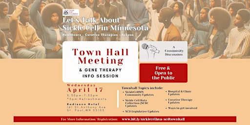 Image principale de SCD Community Town Hall & MN Gene Therapy Updates