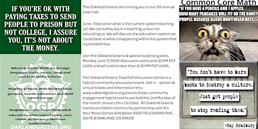 Hauptbild für 5th Annal Oakland Greens Education Townhall