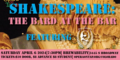 Imagem principal do evento Opera on Tap at Brewability - The Bard a the Bar Featuring Shakesbeer!