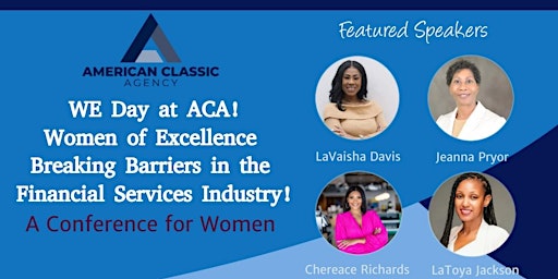 Hauptbild für WE Day at ACA! Women of Excellence