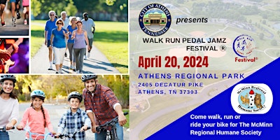 Primaire afbeelding van THE MCMINN REGIONAL HUMANE SOCIETY - Walk, Run and Bike Ride (Athens, TN)