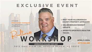 Imagen principal de Realtor Workshop : Meet The Hillsborough County Property Appraiser