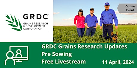 GRDC South, Pre Sowing Grains Research Update - Lunchtime Livestream primary image