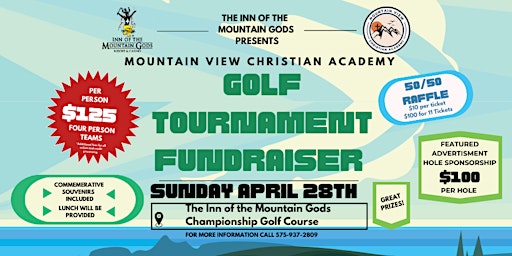 Image principale de Mountain View Christian Academy Golf Tournament Fundraiser