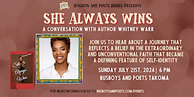 Immagine principale di SHE ALWAYS WINS | A Busboys and Poets Books Presentation 