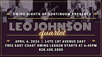 Imagem principal do evento SWING NIGHTS at Continuum w/ The Leo Johnson Quartet