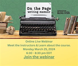 On the Page: Writing Memoir Information Session primary image