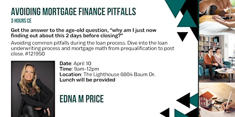 Free 3 Hours CE - Avoiding Mortgage Finance Pitfalls