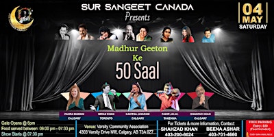 Sur Sangeet Canada Presents "Madhur Geeton Ke 50 Saal" primary image