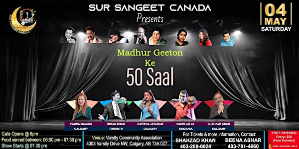 Sur Sangeet Canada Presents "Madhur Geeton Ke 50 Saal"