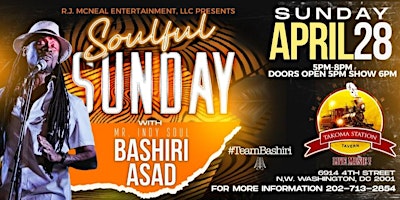 Hauptbild für Soulful Sundays with Bashiri Asad