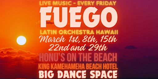 Imagem principal de Fuego Latin Orchestra Hawaii at Honu's on the Beach - Live Music Show