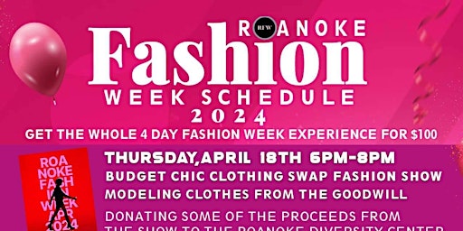 Primaire afbeelding van Roanoke Fashion Week 4 Day Extravaganza