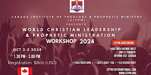 Imagen principal de World Christian Leadership & Prophetic Ministration Workshop 2024