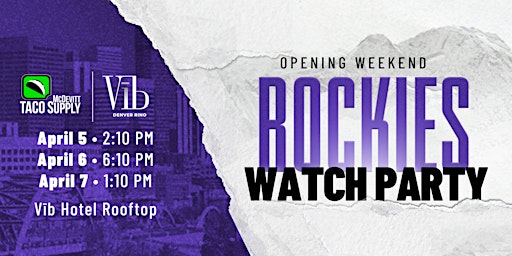 Imagem principal do evento Colorado Rockies Opening Season Watch Party
