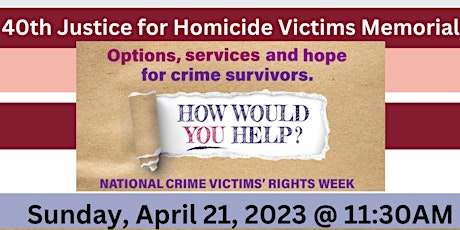 40th Justice for Homicide Victims Memorial