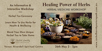 The Healing Power of Herbs - A Herbal Tea Workshop 26th May 2pm-5pm primary image