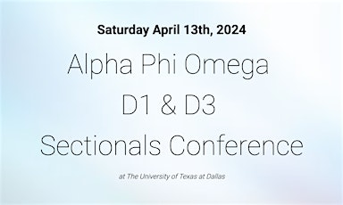 Alpha Phi Omega D1/D3 Sectionals Conference Tickets (2024)