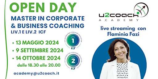 Hauptbild für OPEN DAY Master in Corporate & Business Coaching - Livello 1 e 2 di ICF