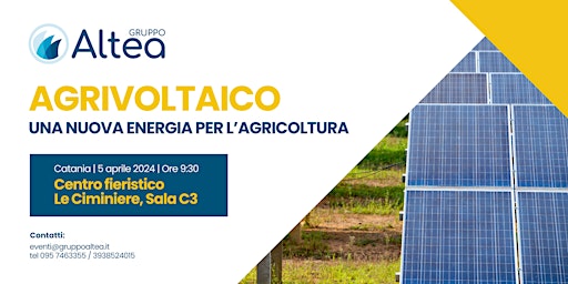 Immagine principale di Convegno Agrivoltaico: una nuova energia per l'agricoltura 