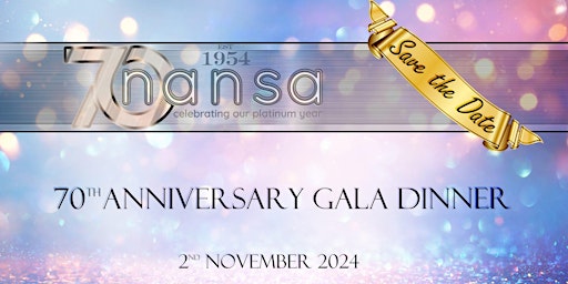 Primaire afbeelding van Nansa's 70th Anniversary Gala Dinner - Staff and Members Link