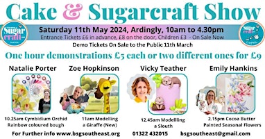 Image principale de Cake and Sugarcraft Show, Demonstrations, 11th May 2024