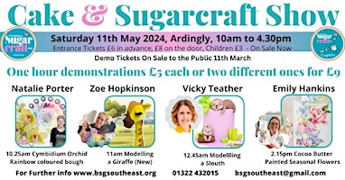 Imagem principal de Cake and Sugarcraft Show, Demonstrations, 11th May 2024