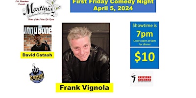 Imagen principal de First Friday comedy at Martini's in White Plains MD presents Frank Vignola