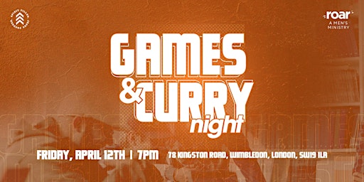 Imagen principal de Elim Wimbledon - Men's Ministry Roar - Games & Curry night