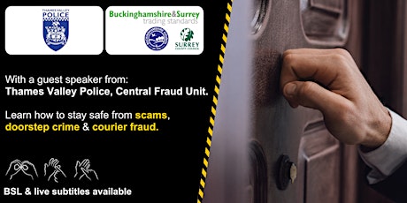 Immagine principale di Staying safe from scams,  doorstep crime & courier fraud (BSL available) 