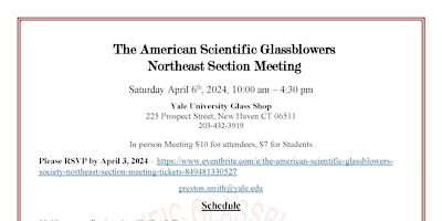 The American Scientific Glassblowers Society Northeast Section Meeting primary image