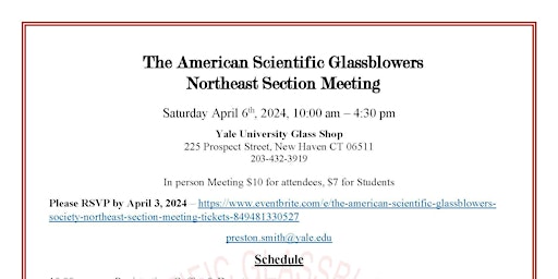 The American Scientific Glassblowers Society Northeast Section Meeting primary image