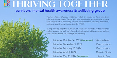 Imagem principal de Thriving Together: Survivors' Mental Health Awareness & Well-Being Group