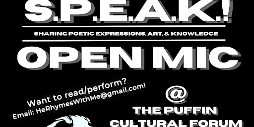 Imagem principal do evento S.P.E.A.K.! March: Open Mic Night