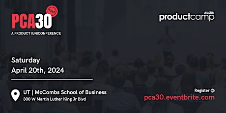 Imagem principal do evento ProductCamp Austin 30 (PCA30)