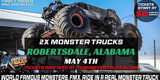 Immagine principale di 2X Monster Trucks Live Robertsdale, AL - 6PM EVENING SHOW 