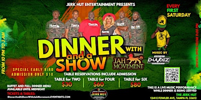 Imagem principal de Dinner and a Show with Jah Movement Band